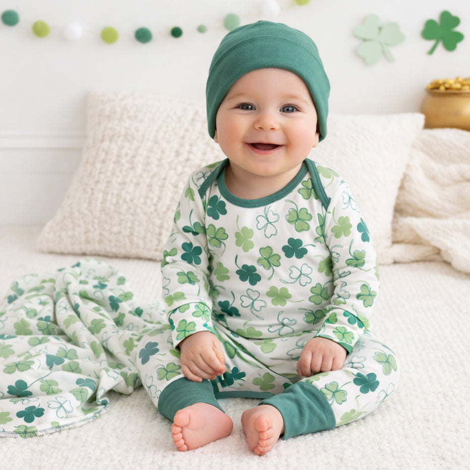 Shamrock Bamboo Baby Romper – Soft & Eco-Friendly Irish Gift Tesa Babe
