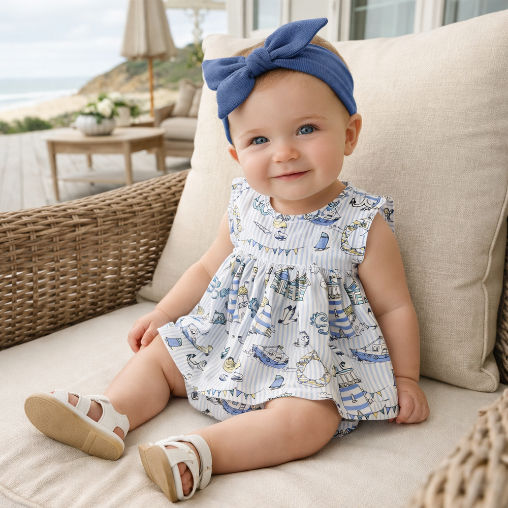Seashore Skirted Bodysuit – Bamboo Baby Girl One-Piece Tesa Babe