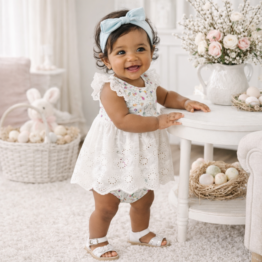 Baby Girl's Cottontail Garden Bamboo Skirted Bodysuit Tesa Babe