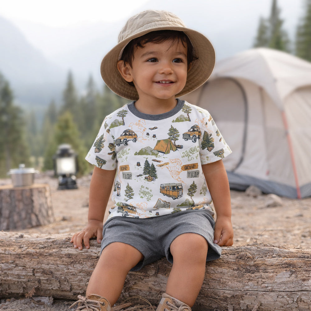 Trailblazer Bamboo T-Shirt & Cotton Shorts Set for Boys Tesa Babe