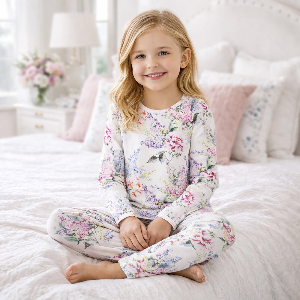 Dream Blossom Bamboo Kids Pajama Set with Floral Print Tesa Babe
