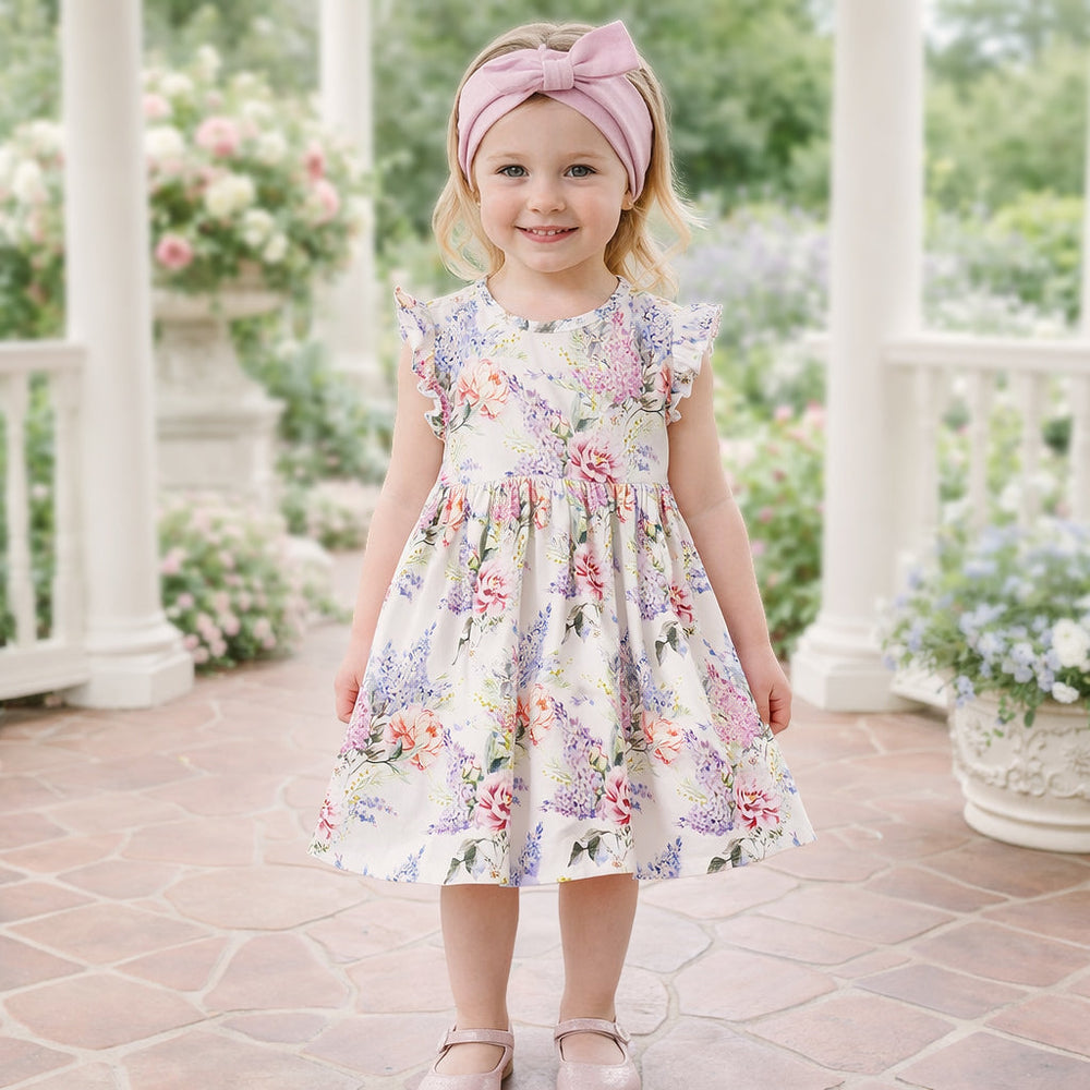Dream Blossom Bamboo Baby Toddler Dress -Watercolor Floral Tesa Babe