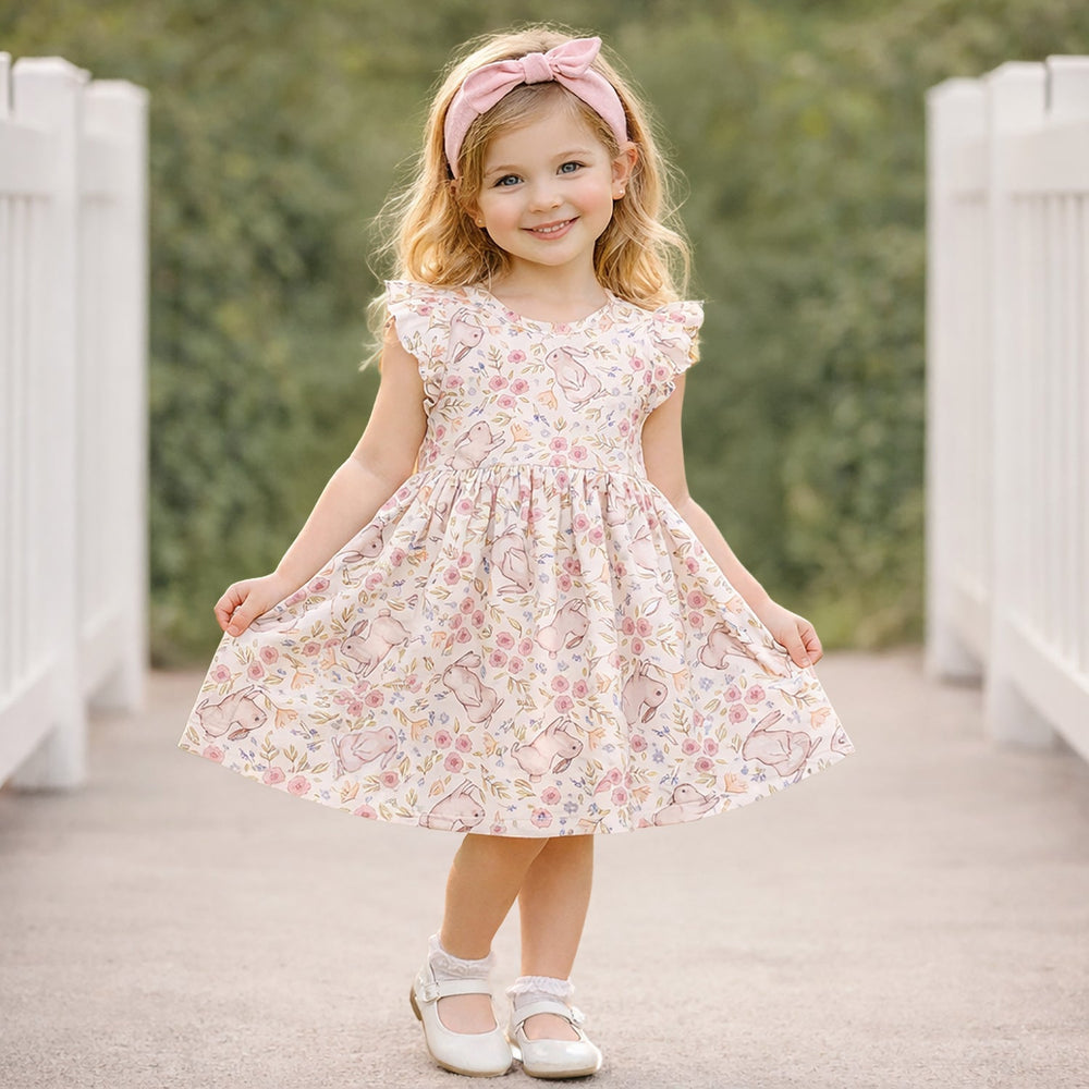 Bunny Blooms Bamboo Easter Dress for Baby & Toddler Girls Tesa Babe