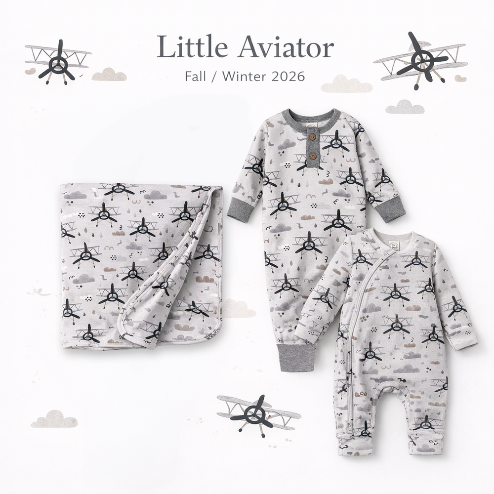 Airplane Zipper Romper -  Bamboo Baby Footie Outfit Tesa Babe