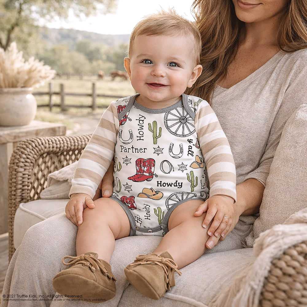 Howdy Partner Baby Bodysuit – Cotton Western Cowboy Tesa Babe