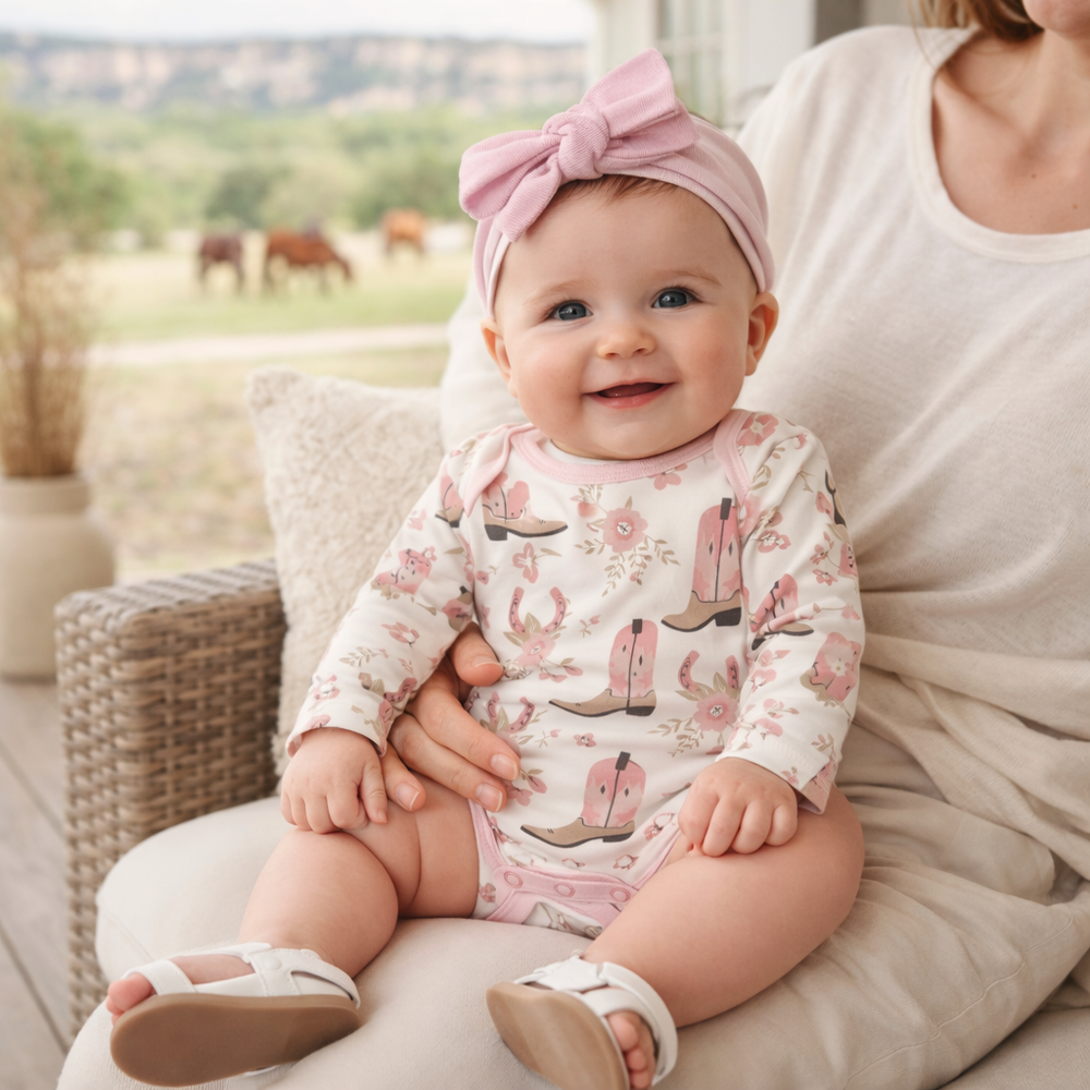 Cowgirl Boots Baby Bodysuit – Cotton Western Print Tesa Babe