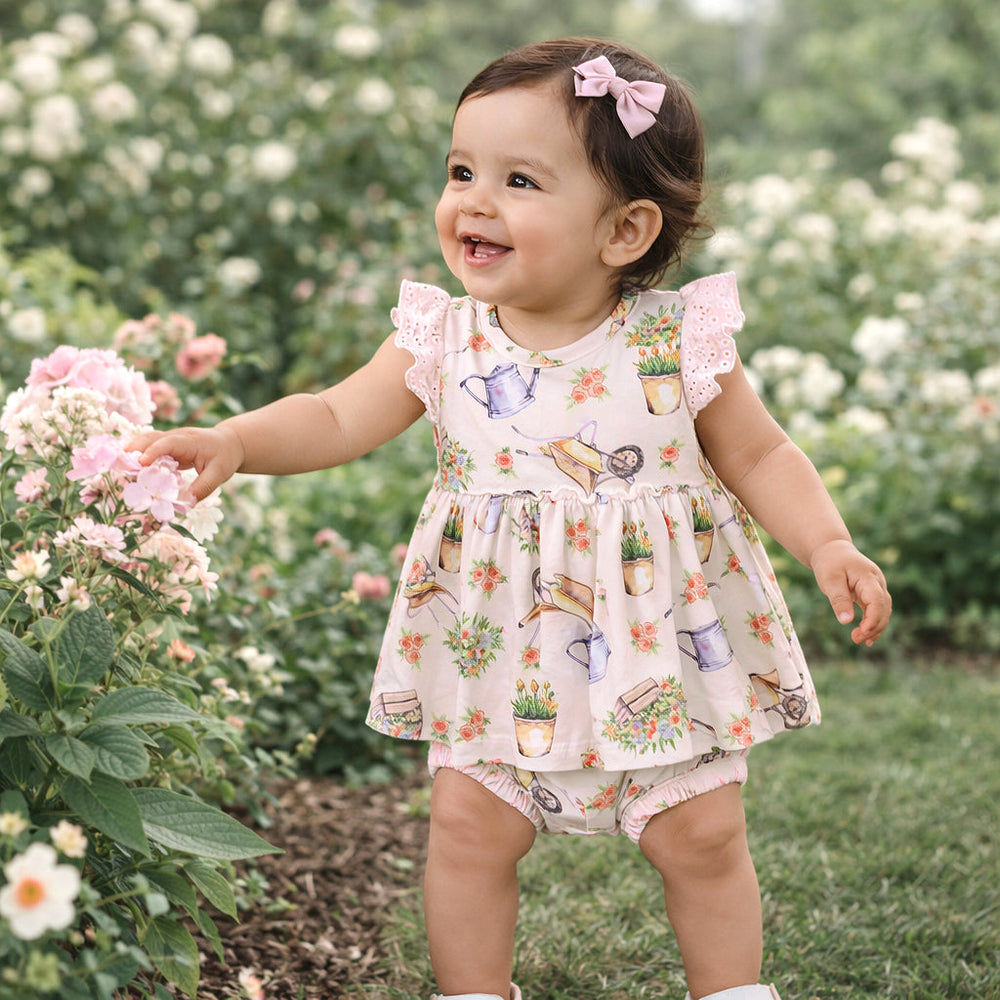 Sweet Garden Skirted Bodysuit – Bamboo Baby Outfit Tesa Babe