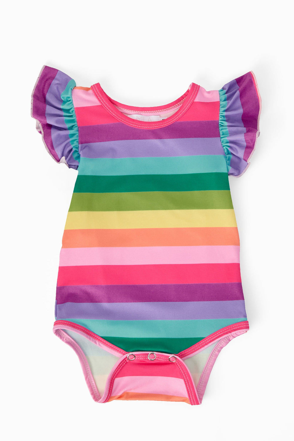 Cheerful Stripes S/S Flutter Bodysuit