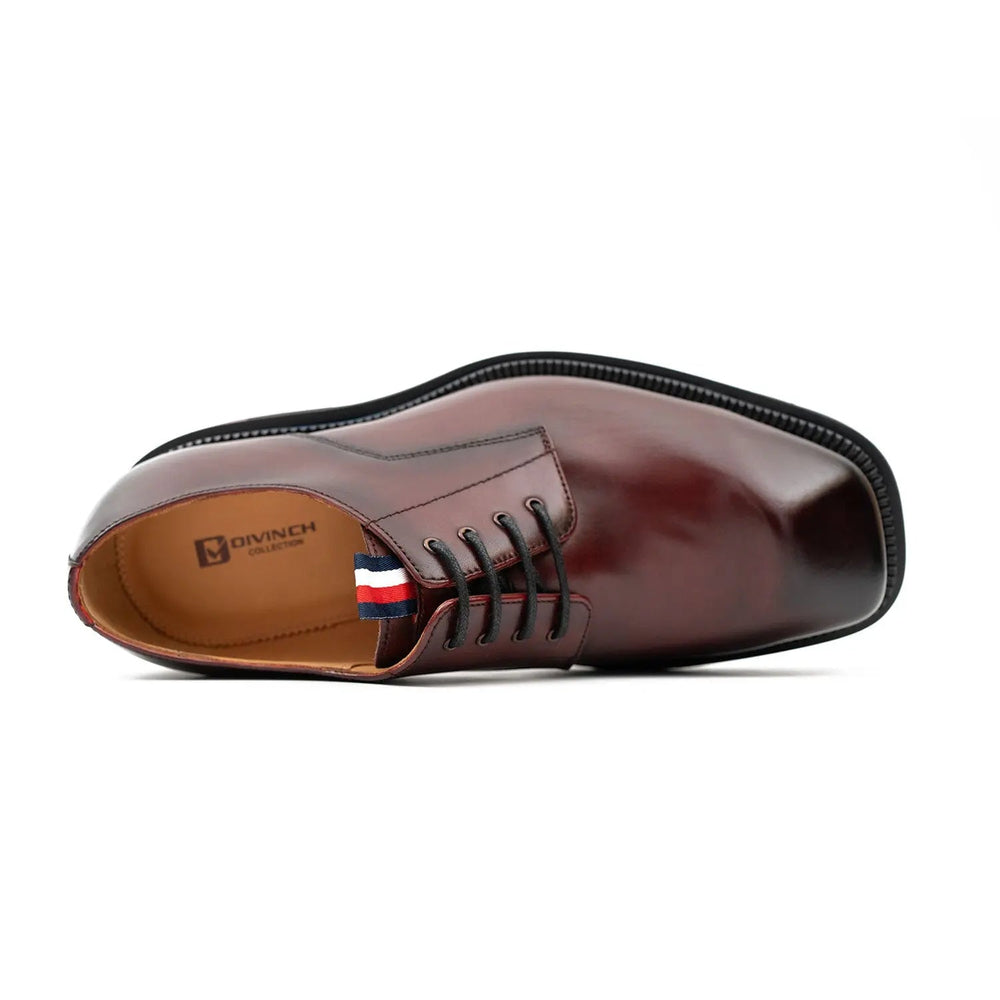 Derby Shoes Chunky 6cm heel boost Wine red