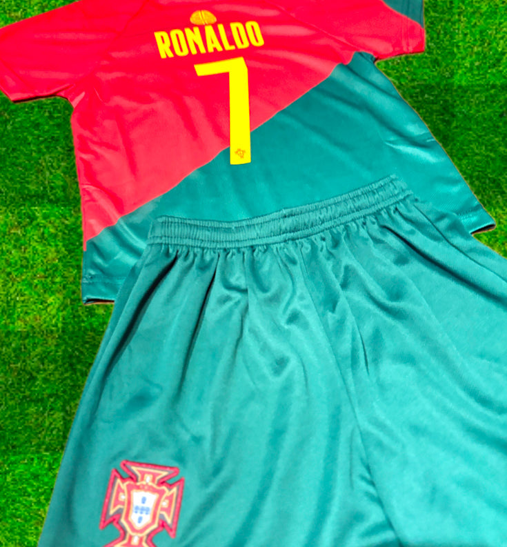 Kids Cristiano Ronaldo / Portugal Soccer Jersey Home Toddler & Youth Sizes CustomKiddos.com