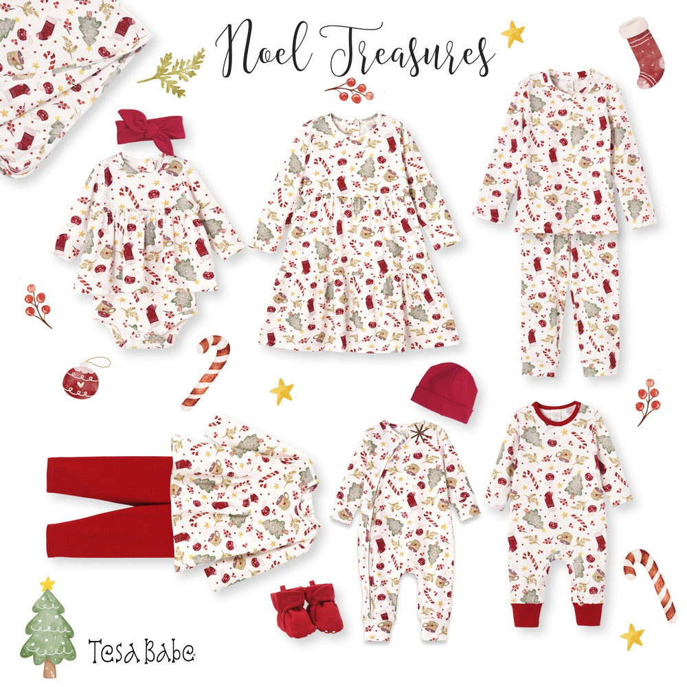 Girls’ Christmas Dress – Bamboo Holiday Tiered Twirl Dress Tesa Babe