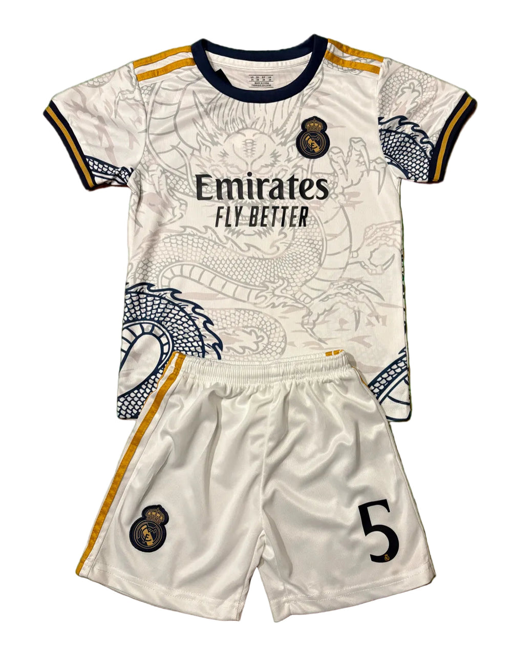 Bellingham Home Dragon Edition Kids Soccer Kit - Real Madrid 2 Piece Set