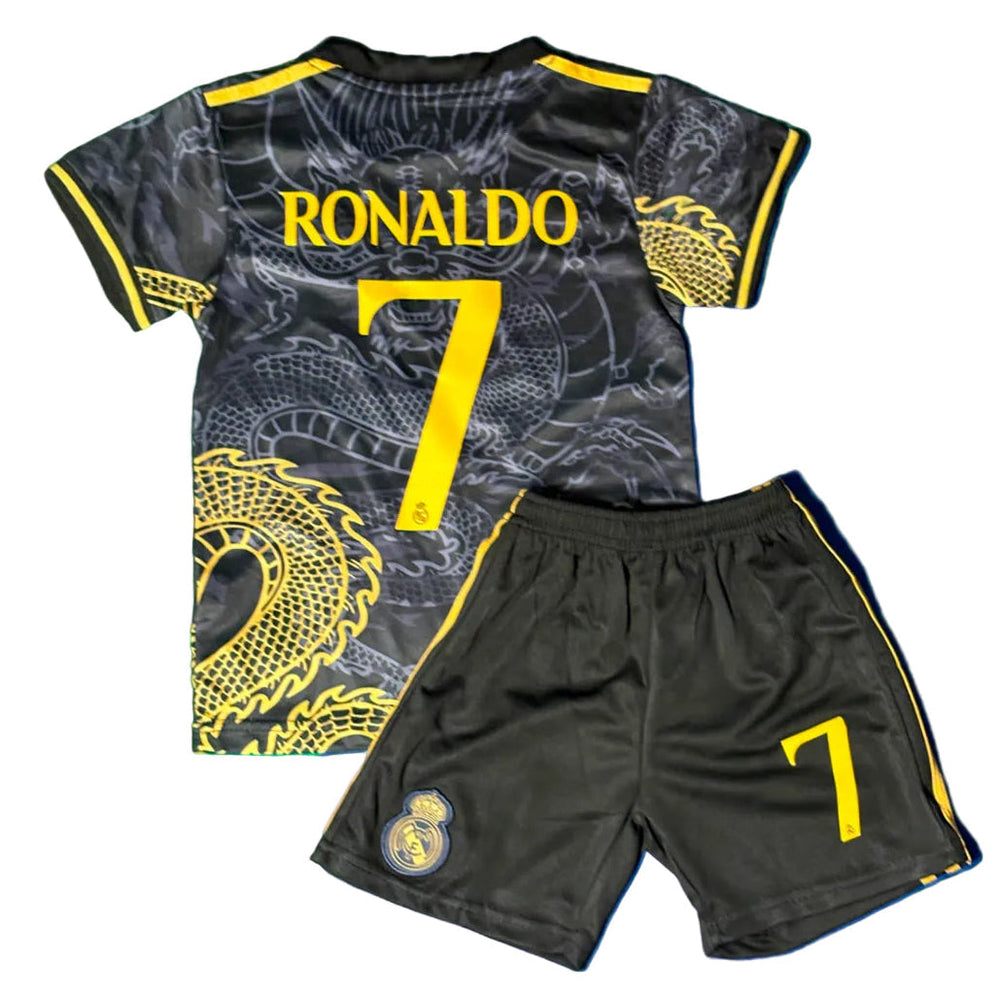 Ronaldo 7 Dragon Edition Real Madrid Exclusive 3rd Soccer Jersey Toddler/Youth Kids Kit CustomKiddos.com