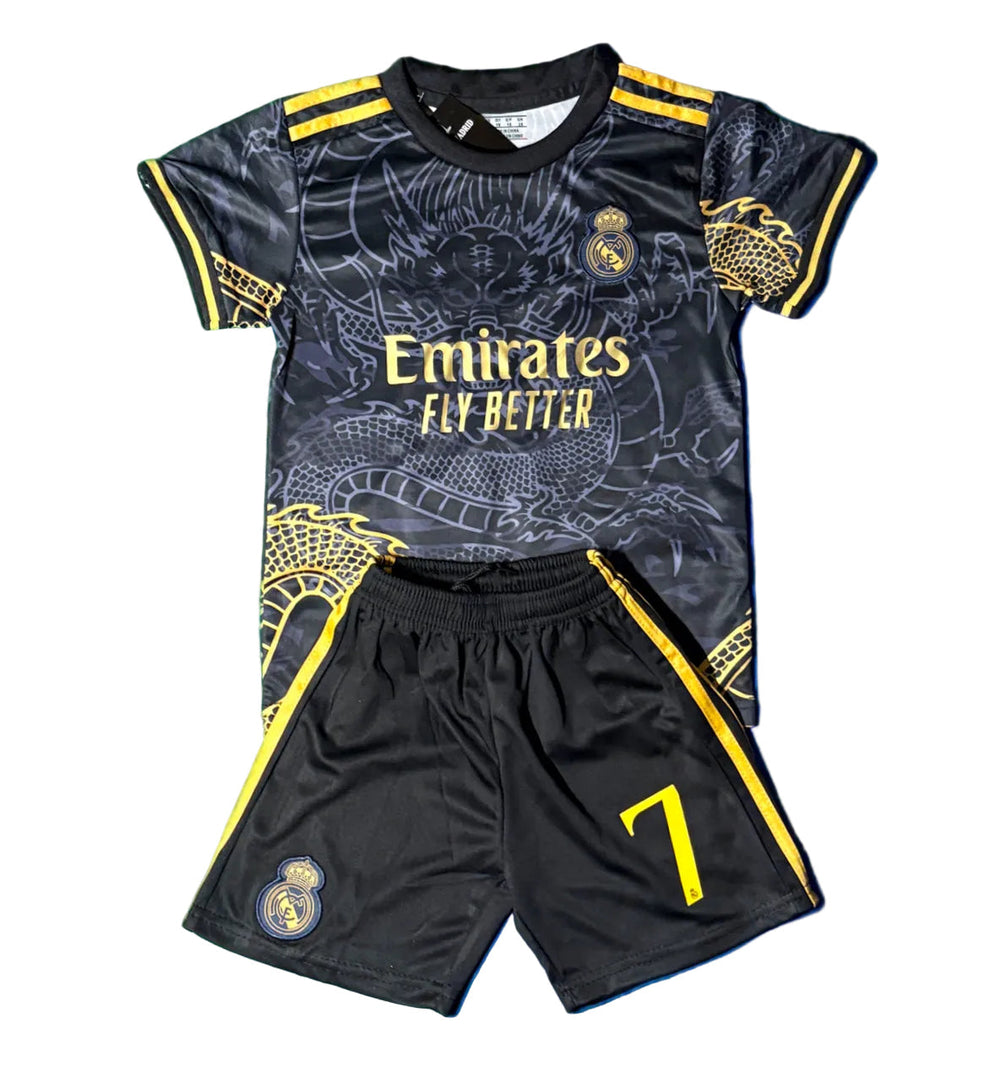 Ronaldo 7 Dragon Edition Real Madrid Exclusive 3rd Soccer Jersey Toddler/Youth Kids Kit CustomKiddos.com