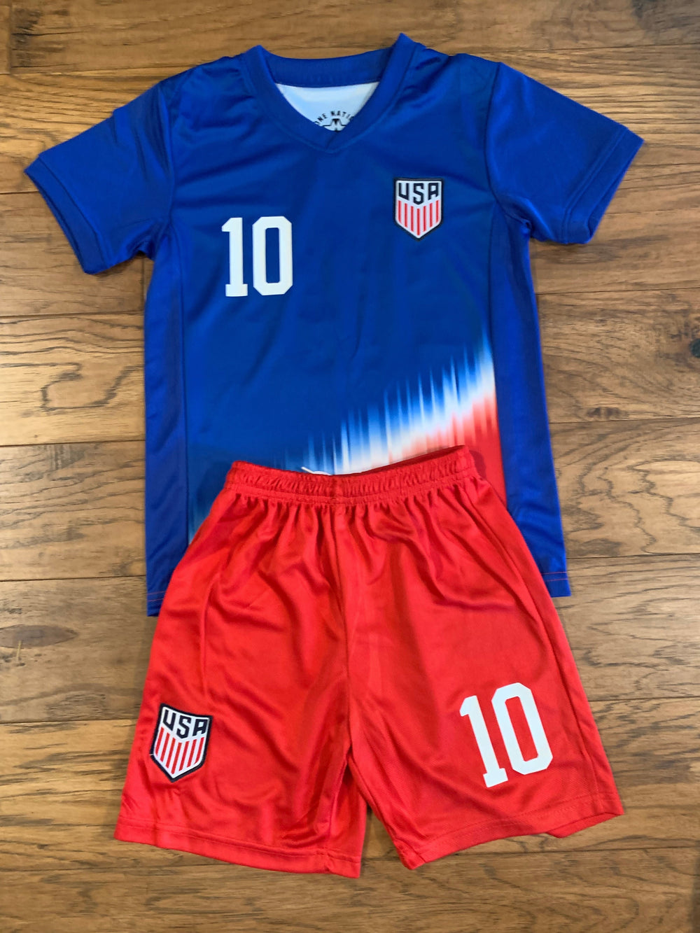 Christian Pulisic USA 2024 Kids Youth Soccer Jersey Kit 2 Piece Set CustomKiddos.com