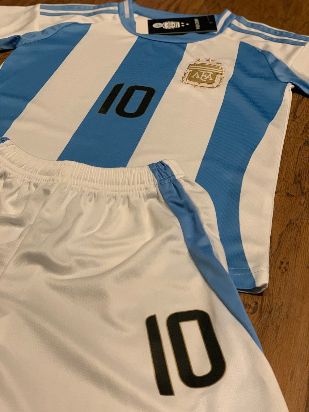 Lionel Messi Kids Soccer Argentina Home Jersey Set Youth & Toddler Sizes CustomKiddos.com