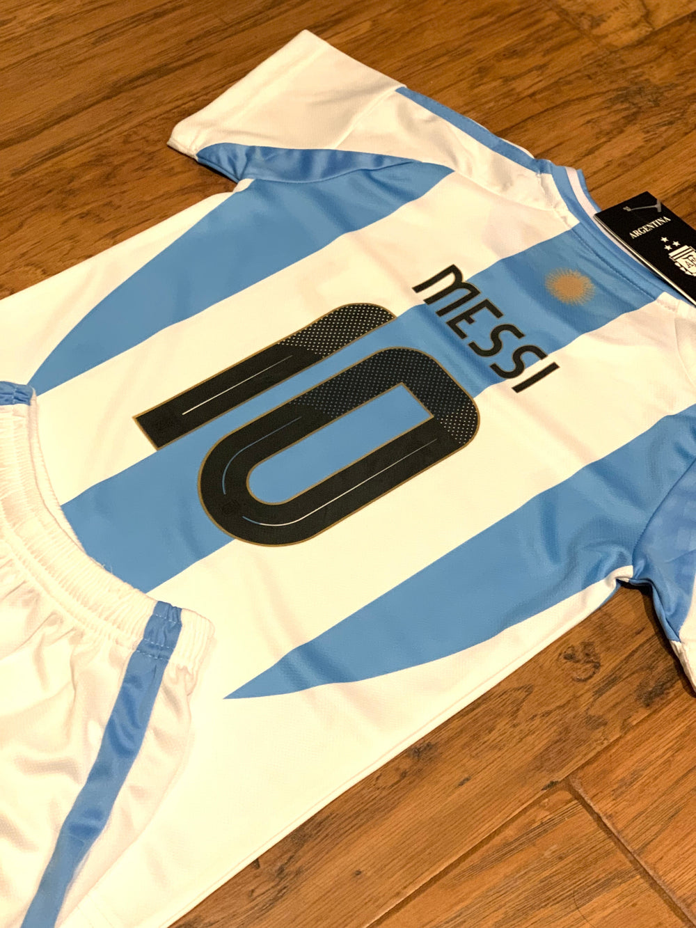 Lionel Messi Kids Soccer Argentina Home Jersey Set Youth & Toddler Sizes CustomKiddos.com