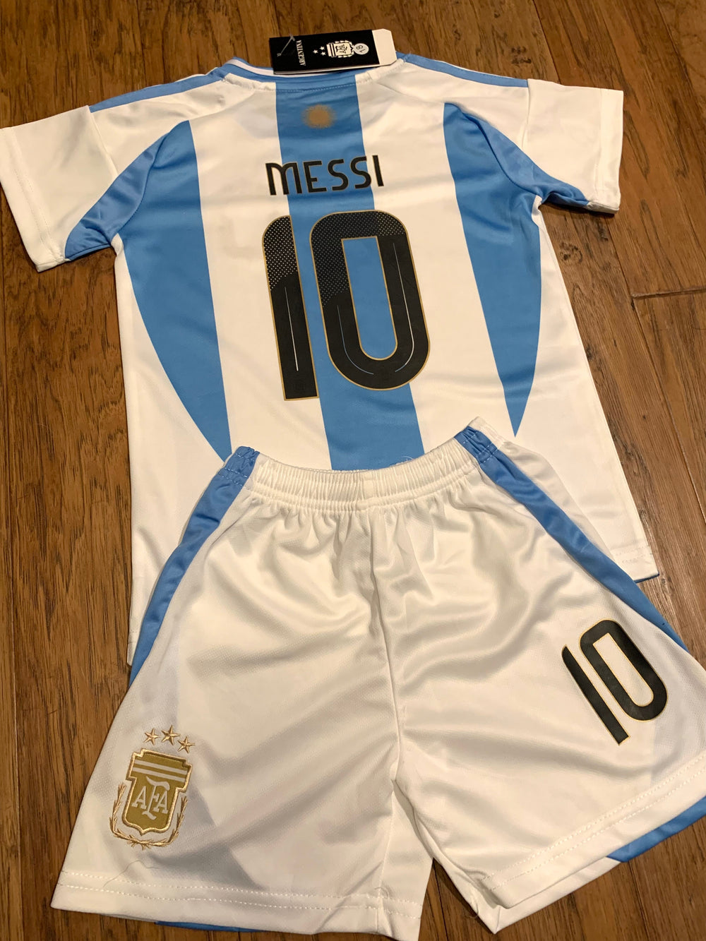 Lionel Messi Kids Soccer Argentina Home Jersey Set Youth & Toddler Sizes CustomKiddos.com