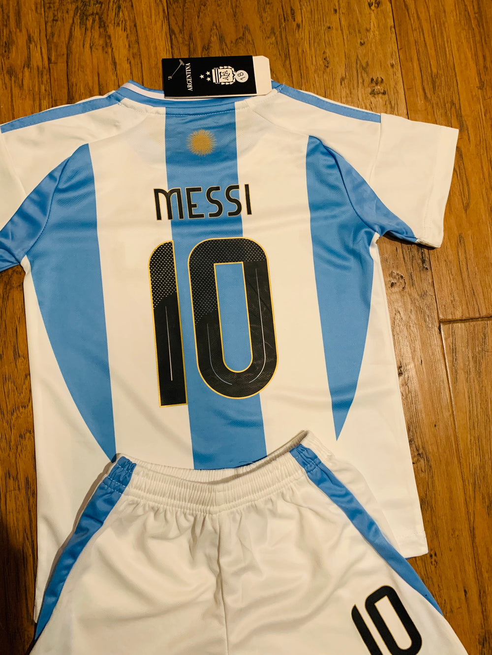 Lionel Messi Kids Soccer Argentina Home Jersey Set Youth & Toddler Sizes CustomKiddos.com