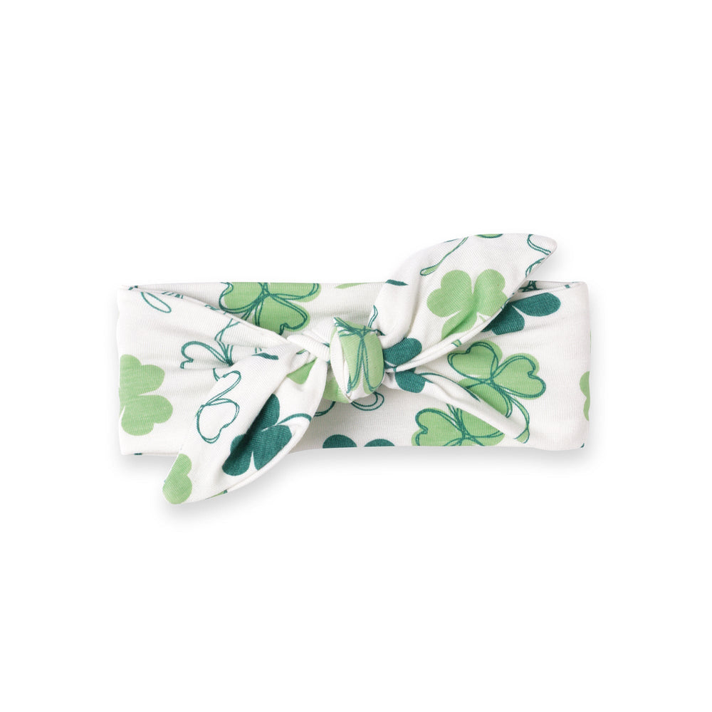 Shamrock Baby Headband – Adjustable Bamboo Irish Bow Tesa Babe