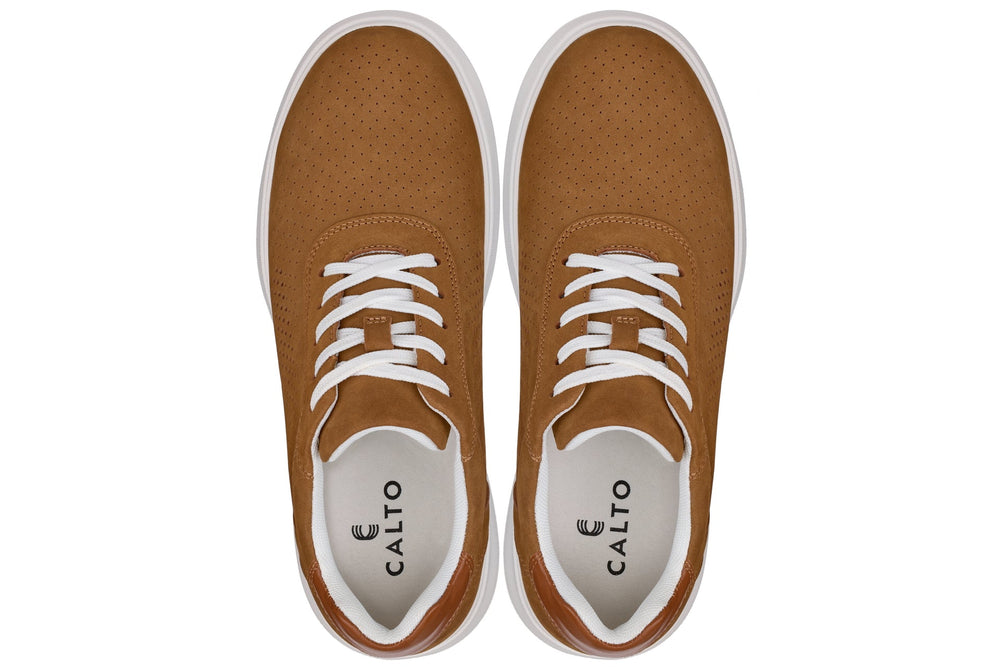 CALTO - J1583  - 2.6 Inches Taller (Brown) - Lightweight Casual Walkers