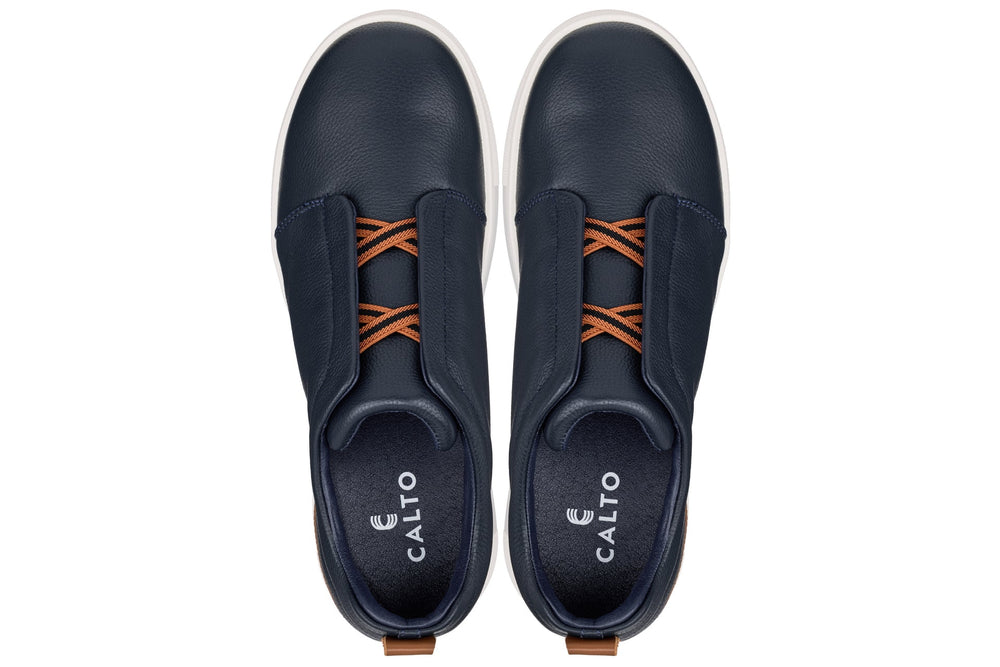 CALTO - J1934  - 2.6 Inches Taller (Navy) - Slip-On Snoafers