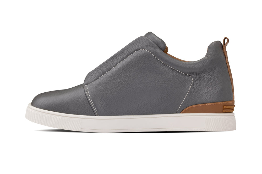 CALTO - J1935  - 2.6 Inches Taller (Grey) - Slip-On Snoafers