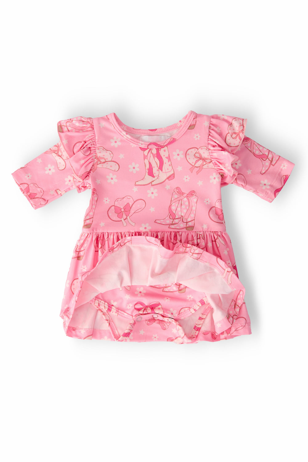 Howdy 3/4 Sleeve Flutter Twirl Bodysuit