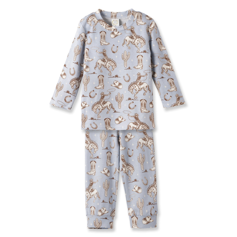 Wild Wrangler/Blue Cowboy Western Bamboo Kids Pajama Set Tesa Babe