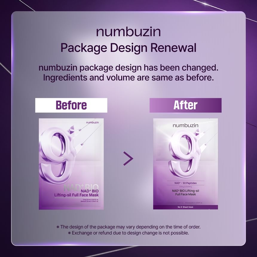Numbuzin NAD+ BIO Lifting-sil Full Face Mask - Snipetell