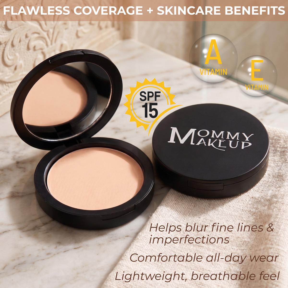 Mineral Dual Powder Foundation SPF15 (0.45 oz.) - Baby's Breath (Extra Light) - Snipetell