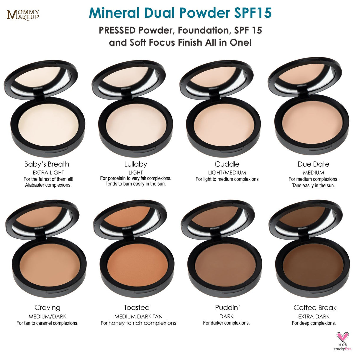 Mineral Dual Powder Foundation SPF15 (0.45 oz.) - CUDDLE (Light/Medium) - Snipetell