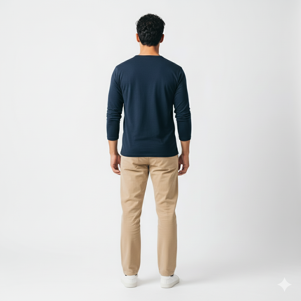 Mason Navy Long Sleeve Crew
