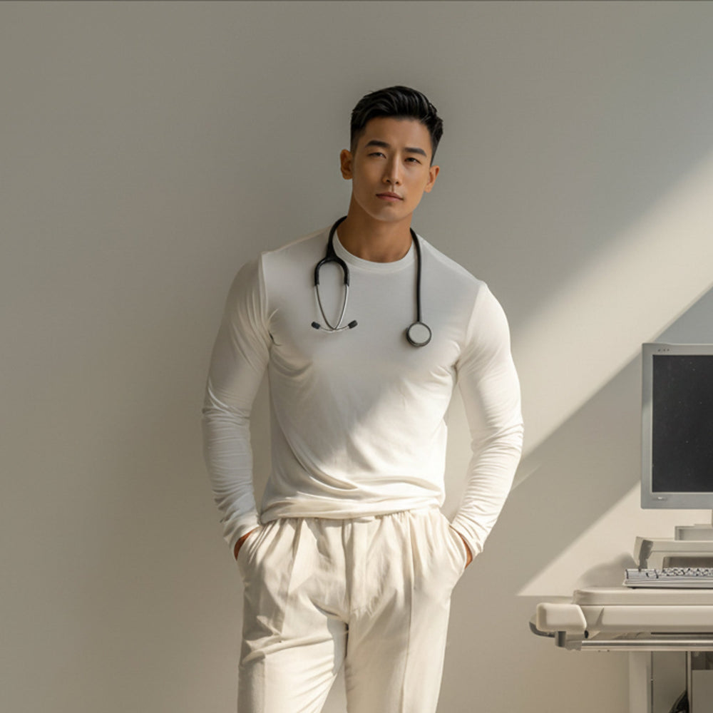 Mason White Long Sleeve Crew