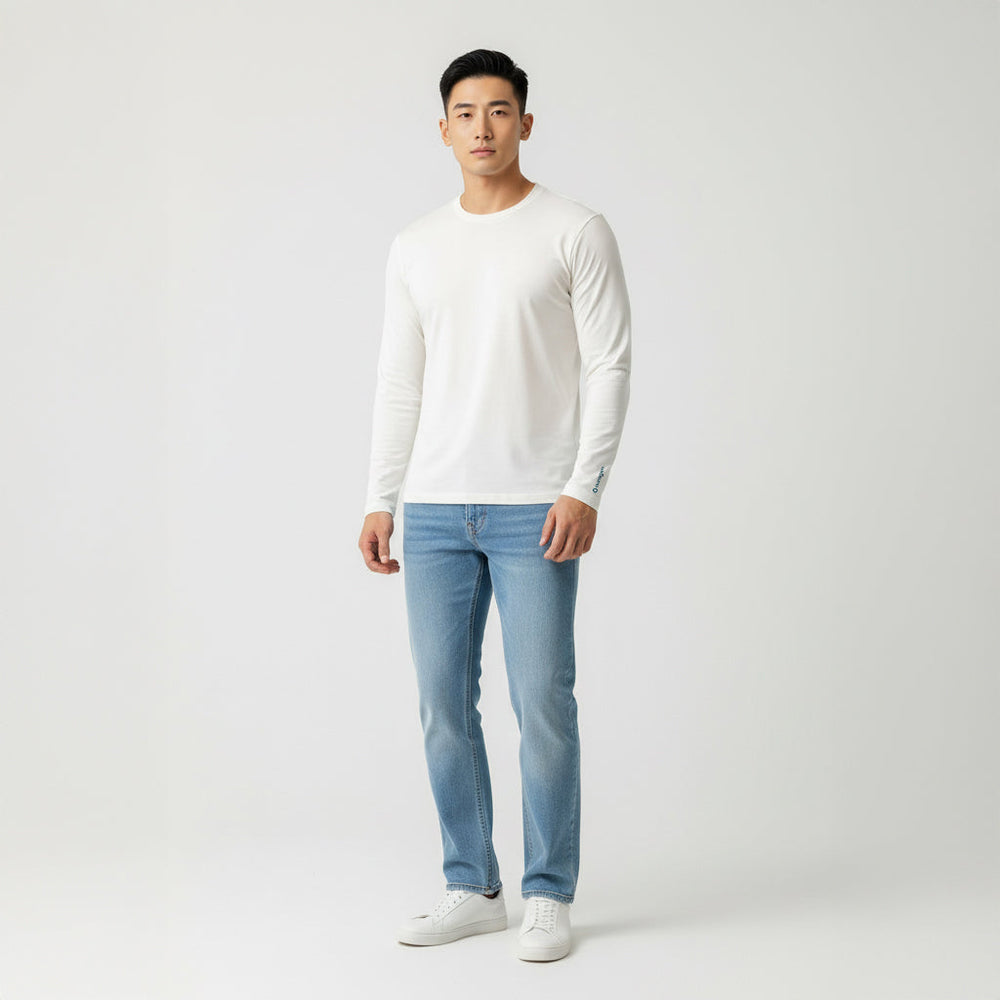 Mason White Long Sleeve Crew