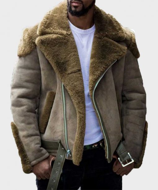 Men’s Casual Sheepskin Shearling Jacket