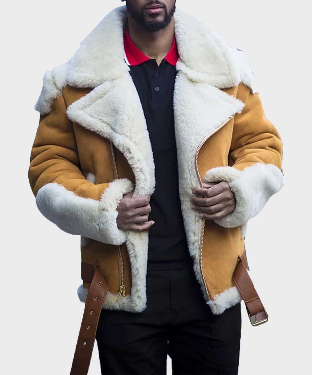 Men’s Casual Sheepskin Shearling Jacket