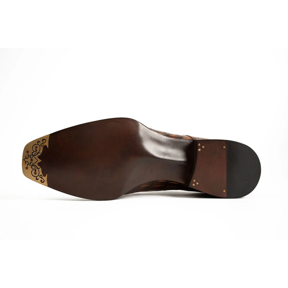Norwegian-Stitched Nile Crocodile Derby Shoes