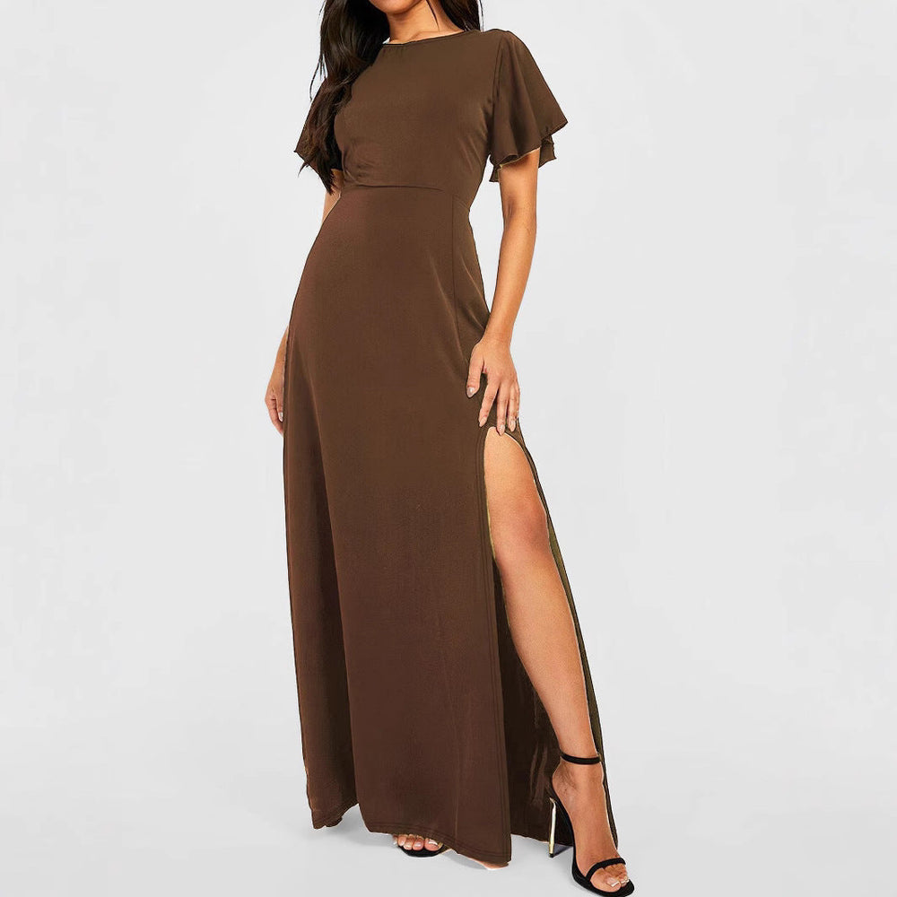 Spring Summer Sexy Girls Elegant High Sense Split Dress Women