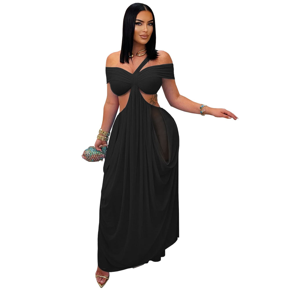 Women Wear Sexy Bandeau Slim Fit Sheer Mesh Dress