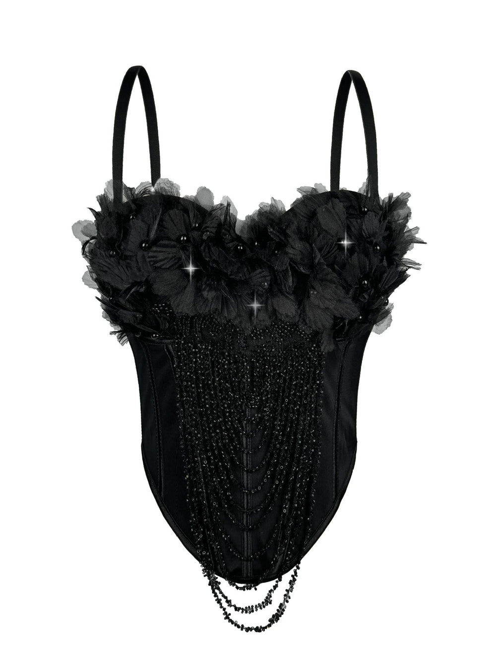 Arrival Handmade Floral Tassel Suspender Vest Sexy Backless Tube Top Outer Wear Boning Corset Corset Body Shaping