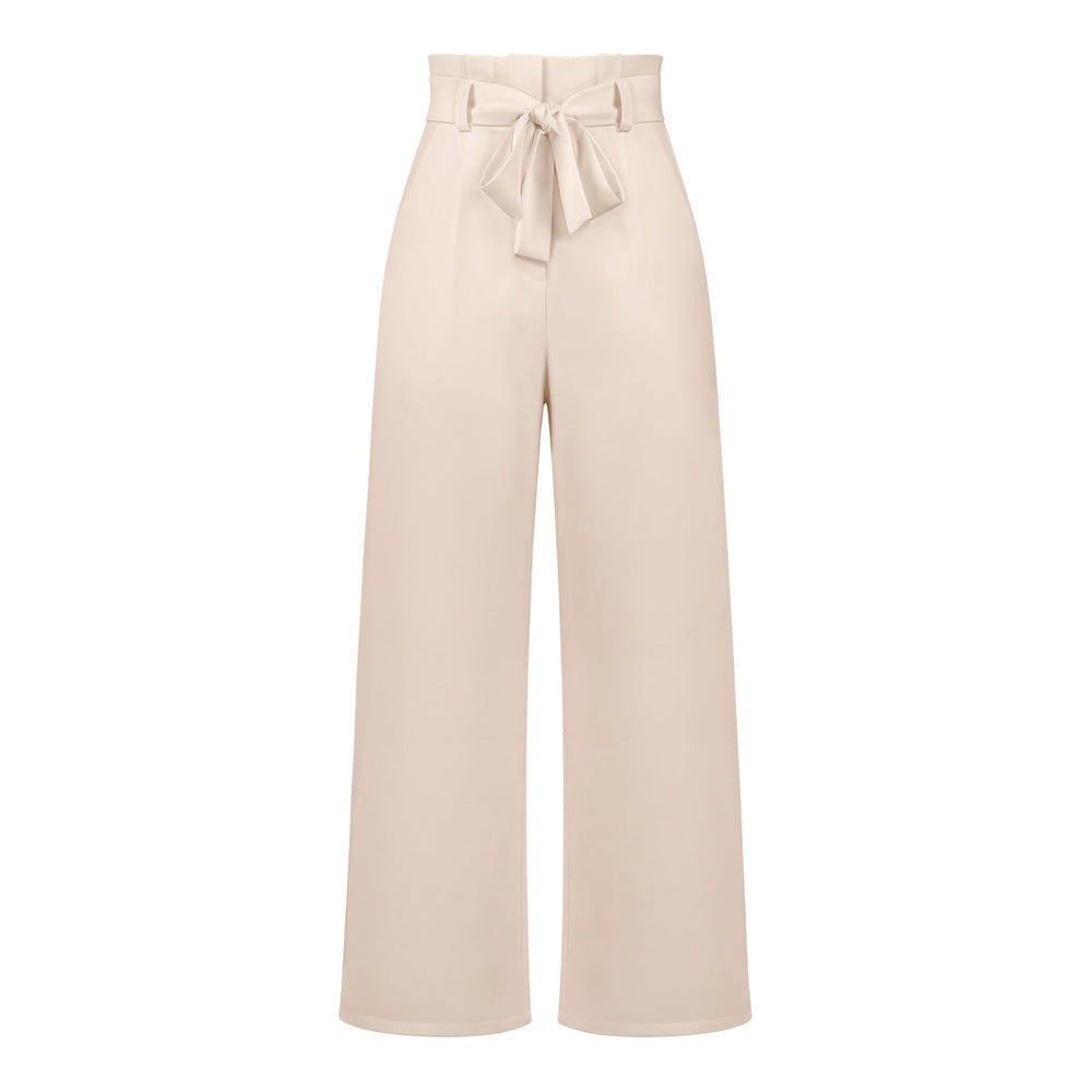 Fashion Workwear Women Dress Work Pant Casual All Matching Wide Leg Trousers Belt Commuting Pants Summer