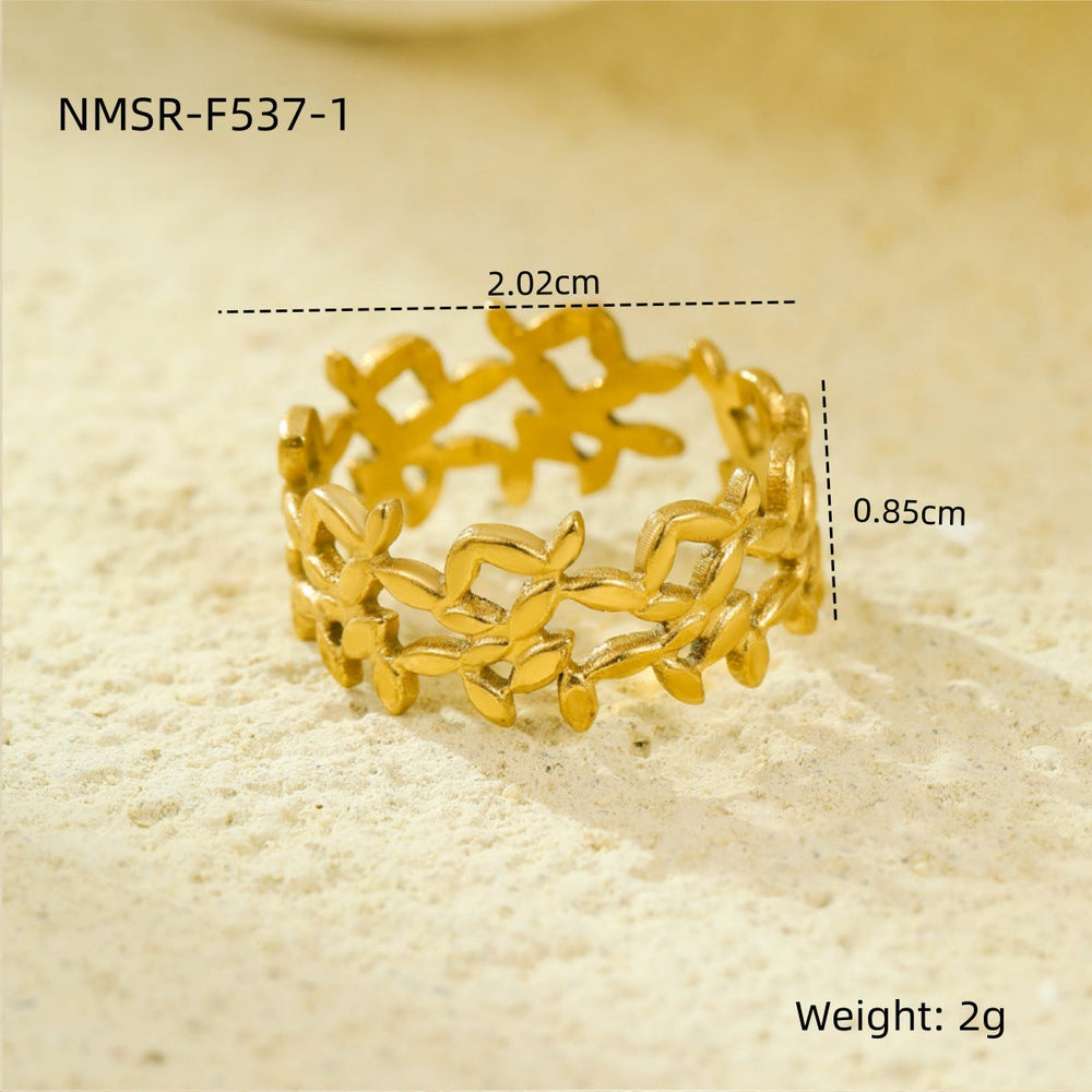 Stainless Steel Open Ring Multi Layer Geometric Abstract Hollow Out Cutout All Match Earrings Accessories