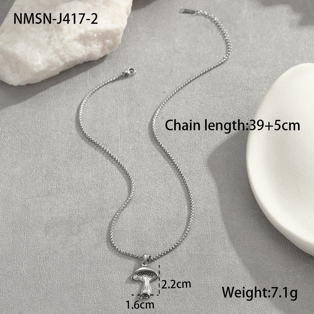 Coconut Fishtail Embellished Stainless Steel Necklace Holiday Titanium Steel Clavicle Chain 18K Gold Plating Necklace