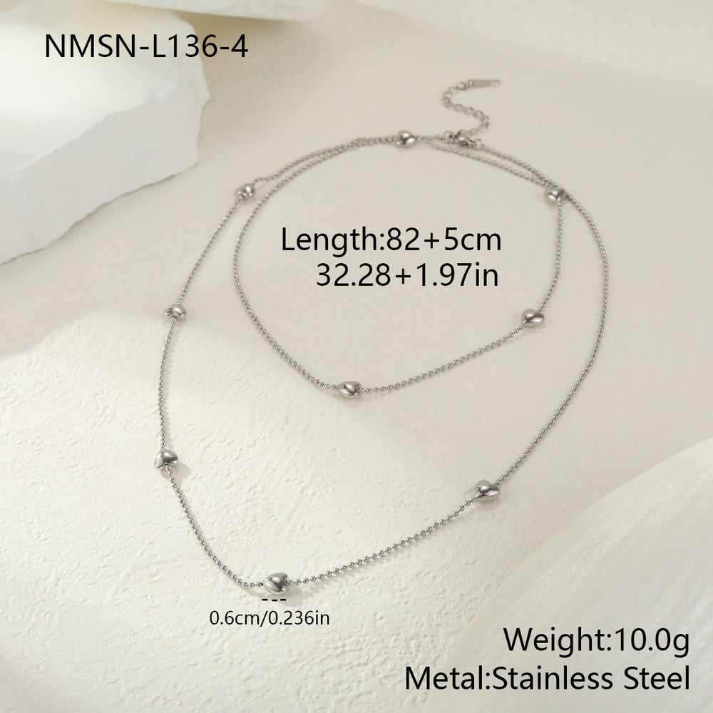 Stainless Steel Love Necklace High Grade Titanium Steel Necklace Simple Clavicle Chain Sweater Chain