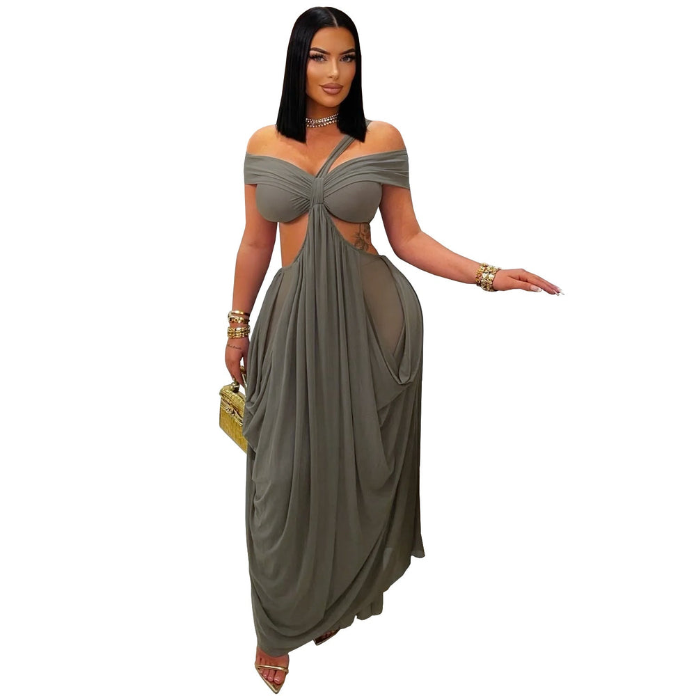 Women Wear Sexy Bandeau Slim Fit Sheer Mesh Dress