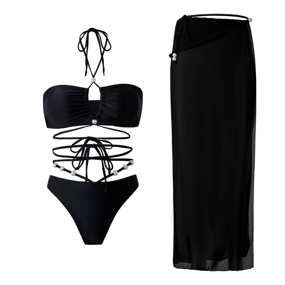 Bikini Two Piece Solid Color Sexy Swimsuit Women