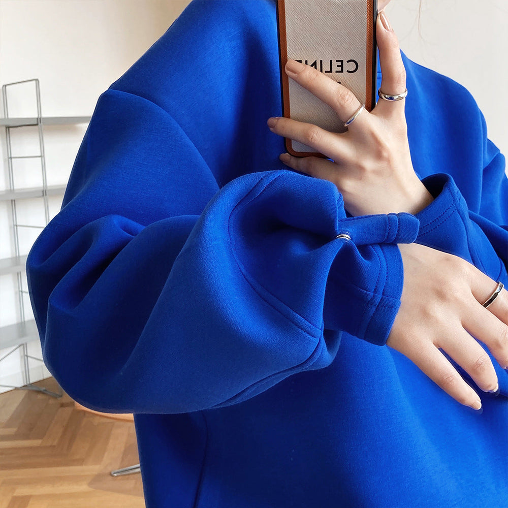 Fashionable Memory Cotton Sweatshirt Women Spring Autumn Thin Design Loose Idle Air Layer Top