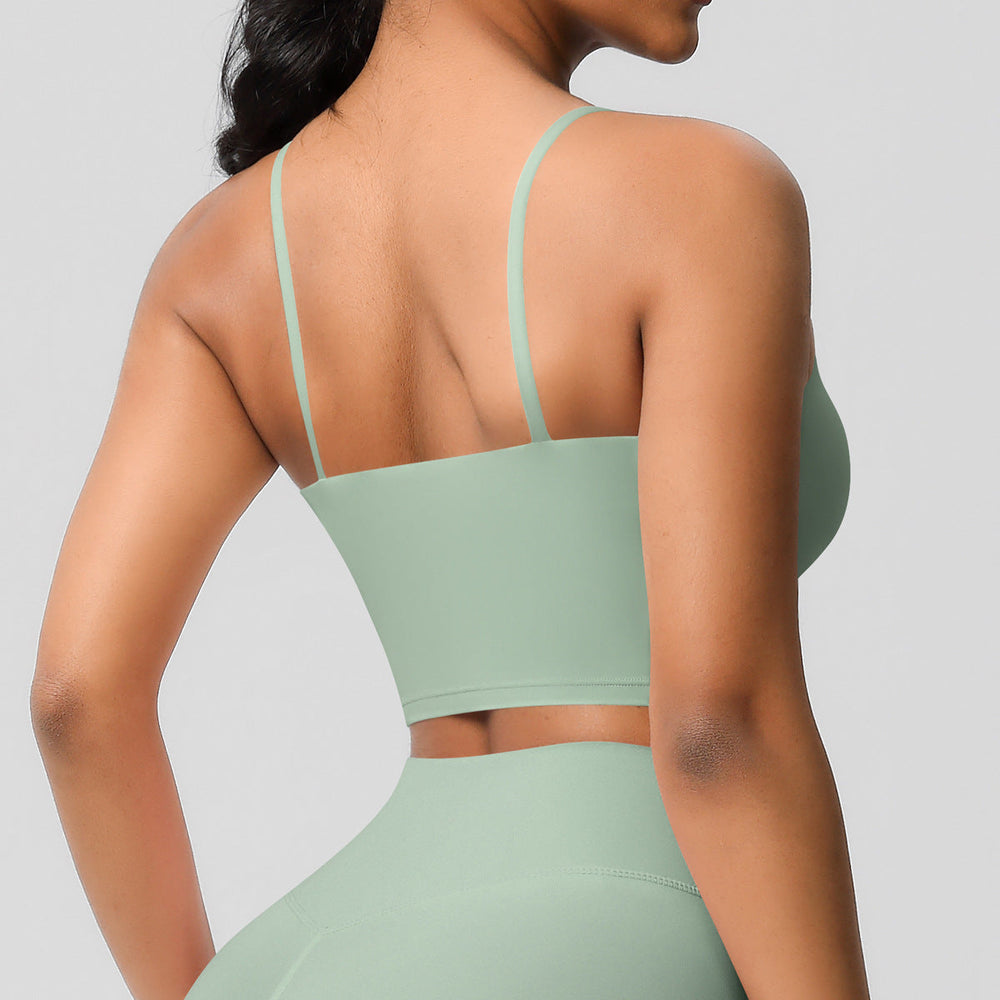 Yoga Jacket Sports Solid Color Underwear with Chest Pad Thin Strap Beauty Back Fitness Vest Camisole Yoga Clothes