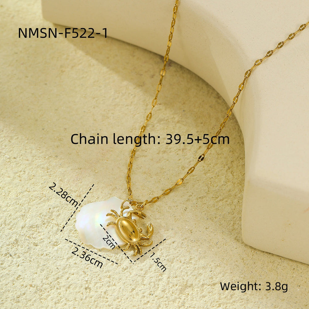 Niche Design Shell Beach Ocean Series Embellished Necklace Starfish Dolphin Clavicle Chain